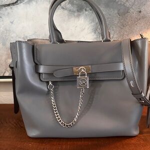 Michael Kors Hamilton Large Satchel with Chain Detail
